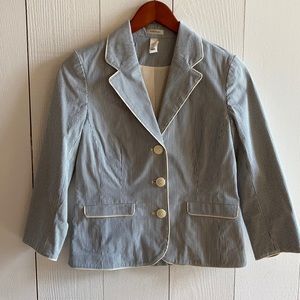 Cotton Stretch Seersucker Blazer Sz S